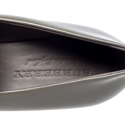 Pre Owned Burberry Taupe Patent Leather Chillcot Loafer Pumps Size 39.5