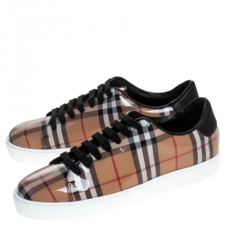 Burberry Nova Check PVC And Leather Westford Vin Sneakers Size 40