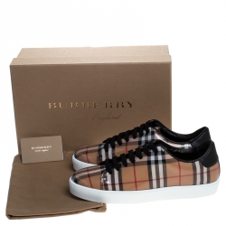 Burberry Nova Check PVC And Leather Westford Vin Sneakers Size 40