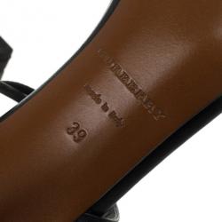 مملوكة مسبقًا Burberry Prorsum Black T Strap Beaded Sandals Size 39