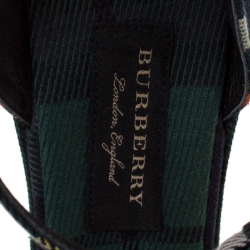 Burberry Green Novacheck Fabric Runway Hans T Strap Sandals Size 37.5