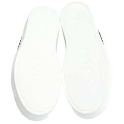 Pre Owned Burberry Black Perforated Check Leather Westford Low Top Sneakers Size 42