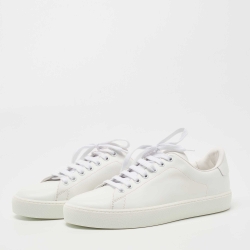 مملوكة مسبقًا Burberry White Leather Lace Up Sneakers Size 39