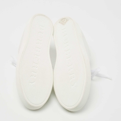 مملوكة مسبقًا Burberry White Leather Lace Up Sneakers Size 39