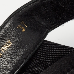 Pre Owned Burberry Black Fabric Chain Detail Flat Sandals Size 37