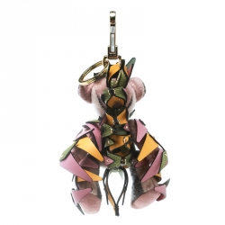 مملوكة مسبقًا Burberry Multicolor Wool and Leather Thomas Armour Bear Key Ring / Bag Charm