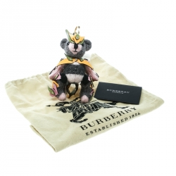 مملوكة مسبقًا Burberry Multicolor Wool and Leather Thomas Armour Bear Key Ring / Bag Charm