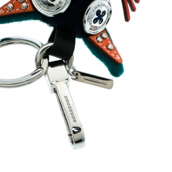 Pre Owned دلاية حقيبة / ميدالية مفاتيح بربري روفوس قطة جلد وخشب متعددة الألوان