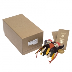 Pre Owned Burberry Mavis The Owl Multicolor Leather Embellished Bag Charm