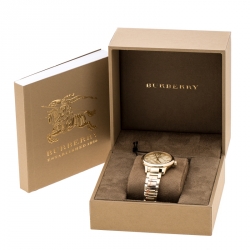 Pre Owned Burberry Gold Plated Stainless Steel Classic BU10109 Women's Wristwatch 32 mm
