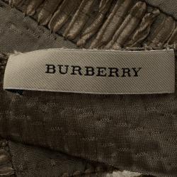 Pre Owned Burberry Beige Patterned Woven Scarf