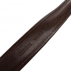 Pre Owned حزام بربري حواف جلد وقماش كاروهات نوفا سوبر بني 100 سم