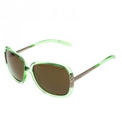 Pre Owned Burberry Brown Oversized B4092 Round Sunglasses
