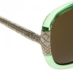 Pre Owned Burberry Brown Oversized B4092 Round Sunglasses