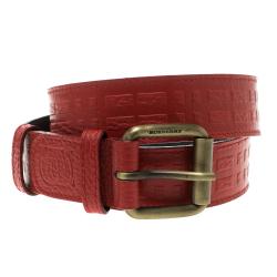 مملوكة مسبقًا Burberry Red Embossed Leather Belt 80cm