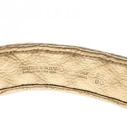 مملوكة مسبقًا حزام بربري هايماركت جلد مجدول ذهبي 80 سم