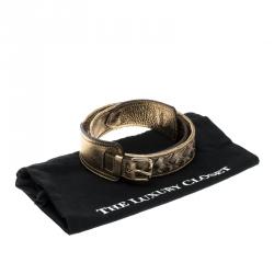 مملوكة مسبقًا حزام بربري هايماركت جلد مجدول ذهبي 80 سم