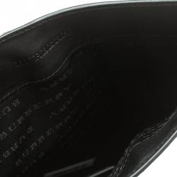 Pre Owned Burberry Black Beat Check Vinyl and Leather Ipad Pouch