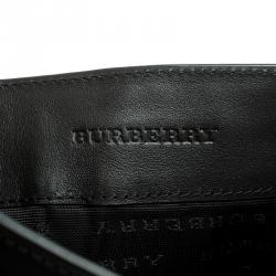 Pre Owned Burberry Black Beat Check Vinyl and Leather Ipad Pouch