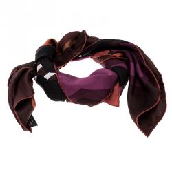 Pre Owned Burberry London Multicolor Floral Printed Silk Square Scarf