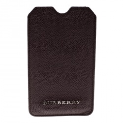 Pre Owned Burberry Dark Burgundy Leather IPhone Case