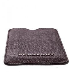 Pre Owned Burberry Dark Burgundy Leather IPhone Case