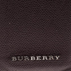 Pre Owned Burberry Dark Burgundy Leather IPhone Case