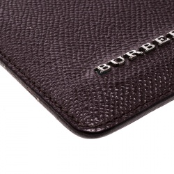 Pre Owned Burberry Dark Burgundy Leather IPhone Case