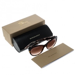 Pre Owned Burberry Tortoise/Brown Gradient B4224 Cat Eye Sunglasses
