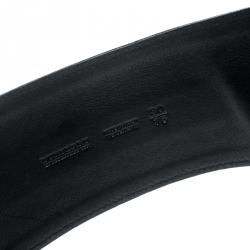 Pre Owned حزام بربري عريض قماش كاروهات بني داكن/ أسود 85 سم