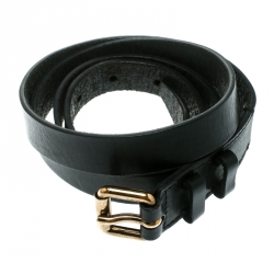 Pre Owned Burberry Black Leather Belt Size 100 CM
