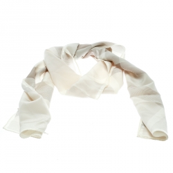 Burberry Beige Checked Silk Chiffon Stole