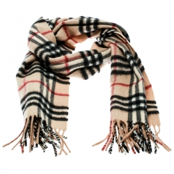 Pre Owned كوفية بربري بيج كشمير كاروهات نوفا