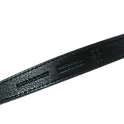 Pre Owned  Burberry Black Leather Belt Size 85 CM