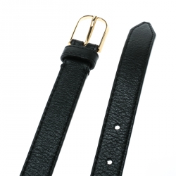 Pre Owned  Burberry Black Leather Belt Size 85 CM