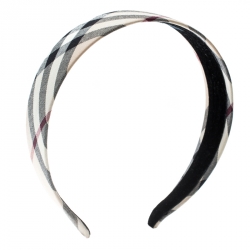 Pre Owned Burberry Beige Novacheck Fabric Headband