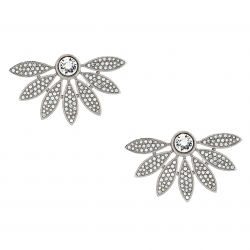 Pre Owned أقراط بربري ديزي مرصعة كريستال فضية اللون