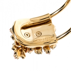 مملوكة مسبقًا Burberry Daisy Crystal Gold Tone Open Cuff Bracelet