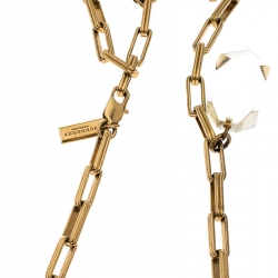 Pre Owned Burberry Prorsum Multicolor Geometic Resin Crystal Gold Tone Chain Necklace
