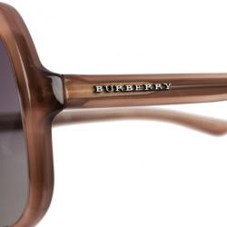 Pre Owned Burberry Brown 4077 Square Woman Sunglasses