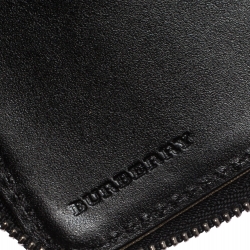 Pre Owned Burberry Beige/Black Nova Check PVC and Patent Leather Zip-Around Ipad Case