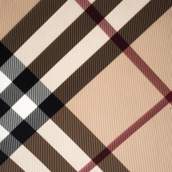Pre Owned Burberry Beige/Black Nova Check PVC and Patent Leather Zip-Around Ipad Case
