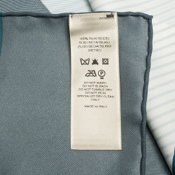 Pre Owned وشاح بربري حرير كاروهات أزرق و أخضر مربع