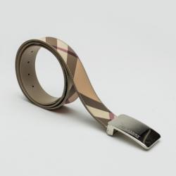 Pre Owned Burberry Barnesfield Classic Haymarket Check Belt Size 40