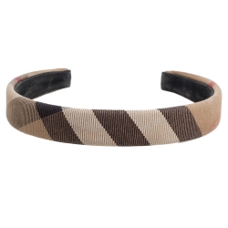 Pre Owned Burberry Beige Novacheck Canvas Headband