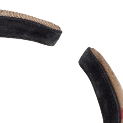Pre Owned Burberry Beige Novacheck Canvas Headband