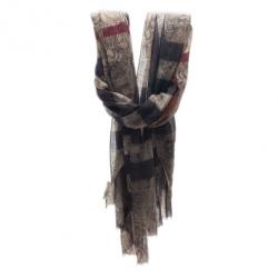 مملوكة مسبقًا Burberry Beige Novacheck Floral Stole