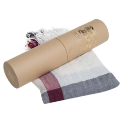 Pre Owned وشاح بربري مربع شراشيب صوف كاروهات هاوس أبيض