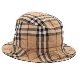 Pre Owned Burberry Reversible Check Bucket Hat