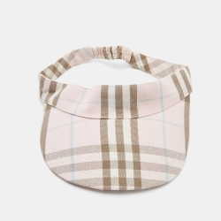 Burberry Pink Nova Check Print Cotton Visor One Size